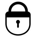 black padlock graphic on white background