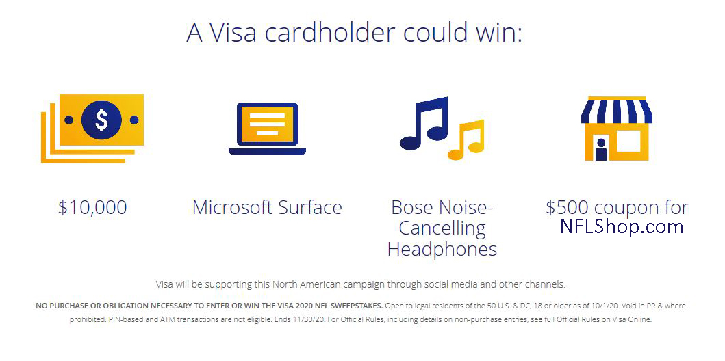 Visa 2020 NFL perks Gift Box includes cash, Microsoft Surface, Bose Noise Cancelling Headphones and more