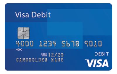 blue sample visa debit card