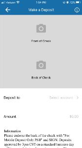 Mobile Remote Deposit add a check